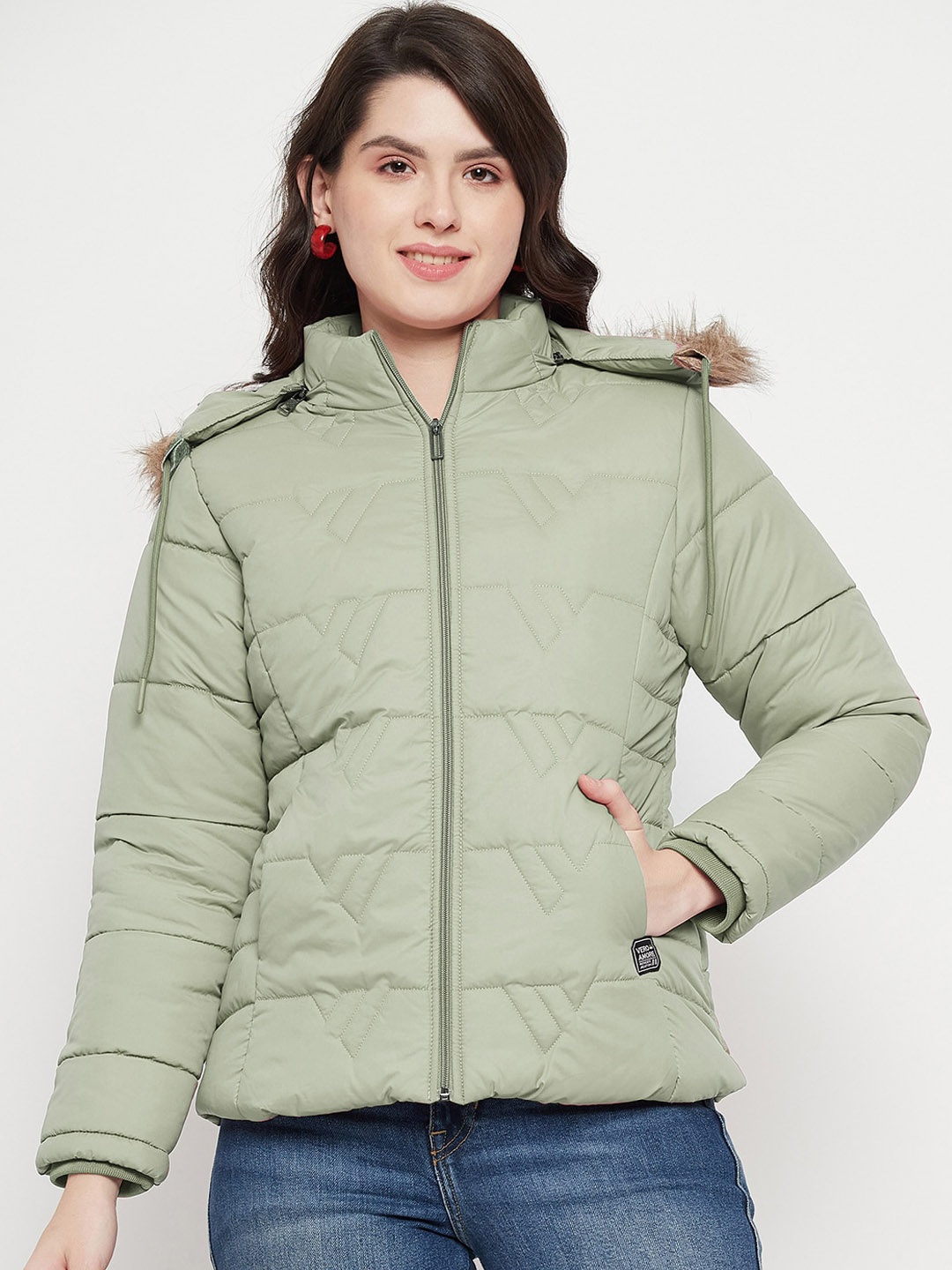 

VERO AMORE Long Sleeves Hooded Lightweight Padded Jacket, Sea green