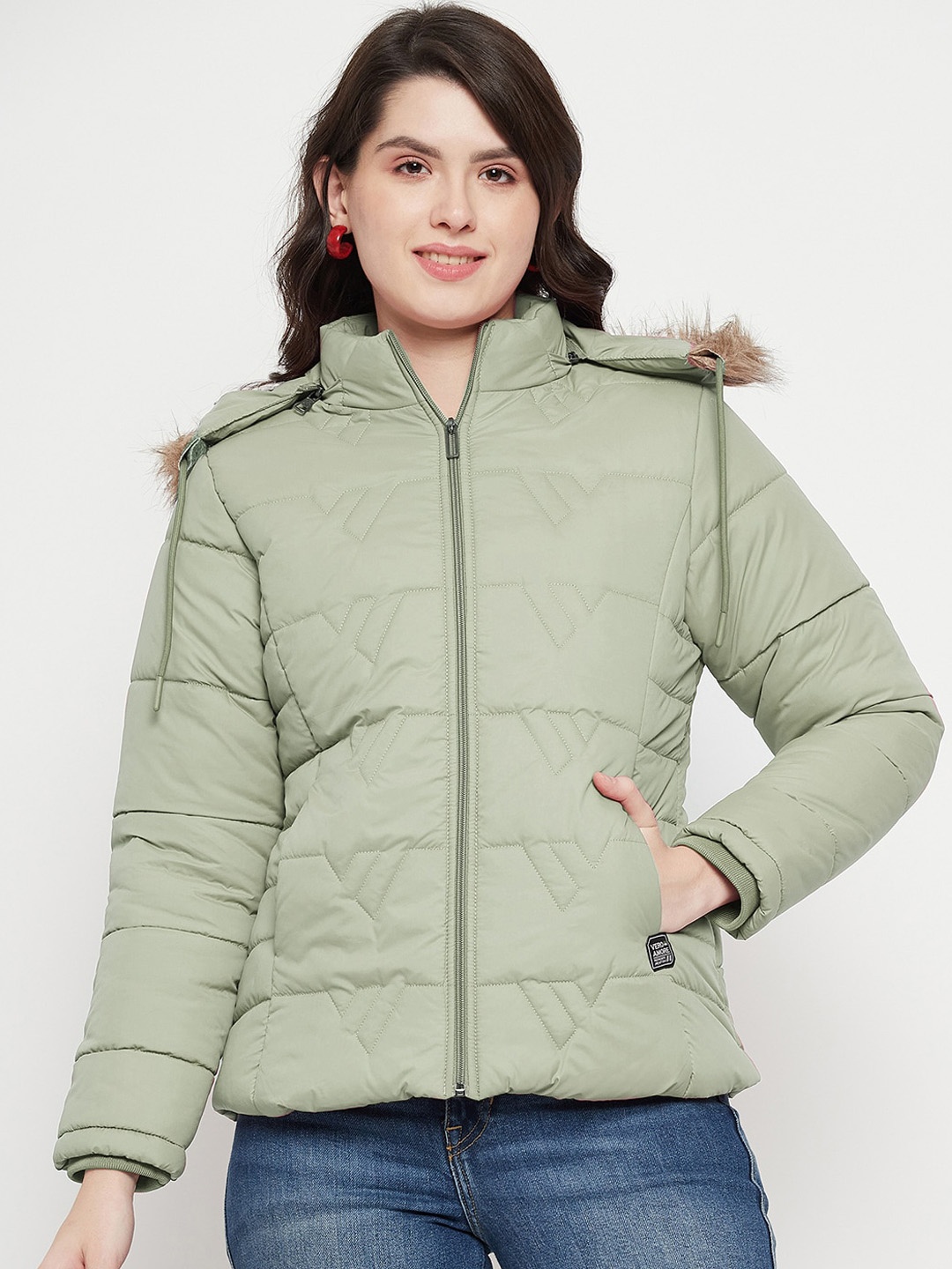 

VERO AMORE Long Sleeves Hooded Lightweight Padded Jacket, Sea green