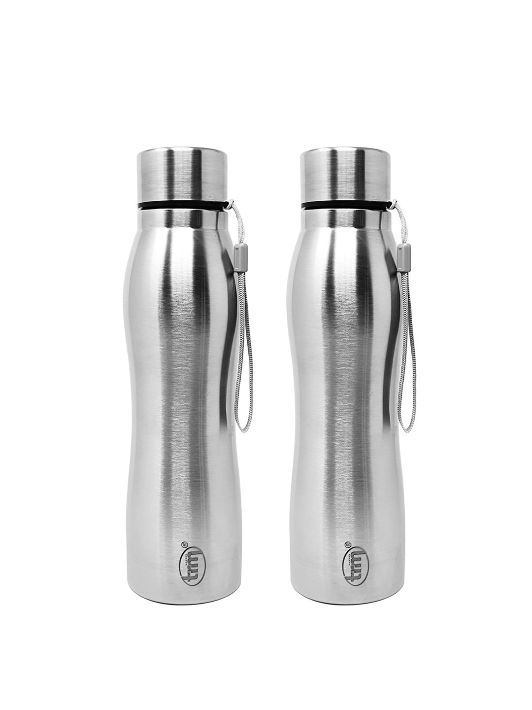 

TRM Silver toned 2 Pcs Solid Stainless Steel Water Bottle 1000ml
