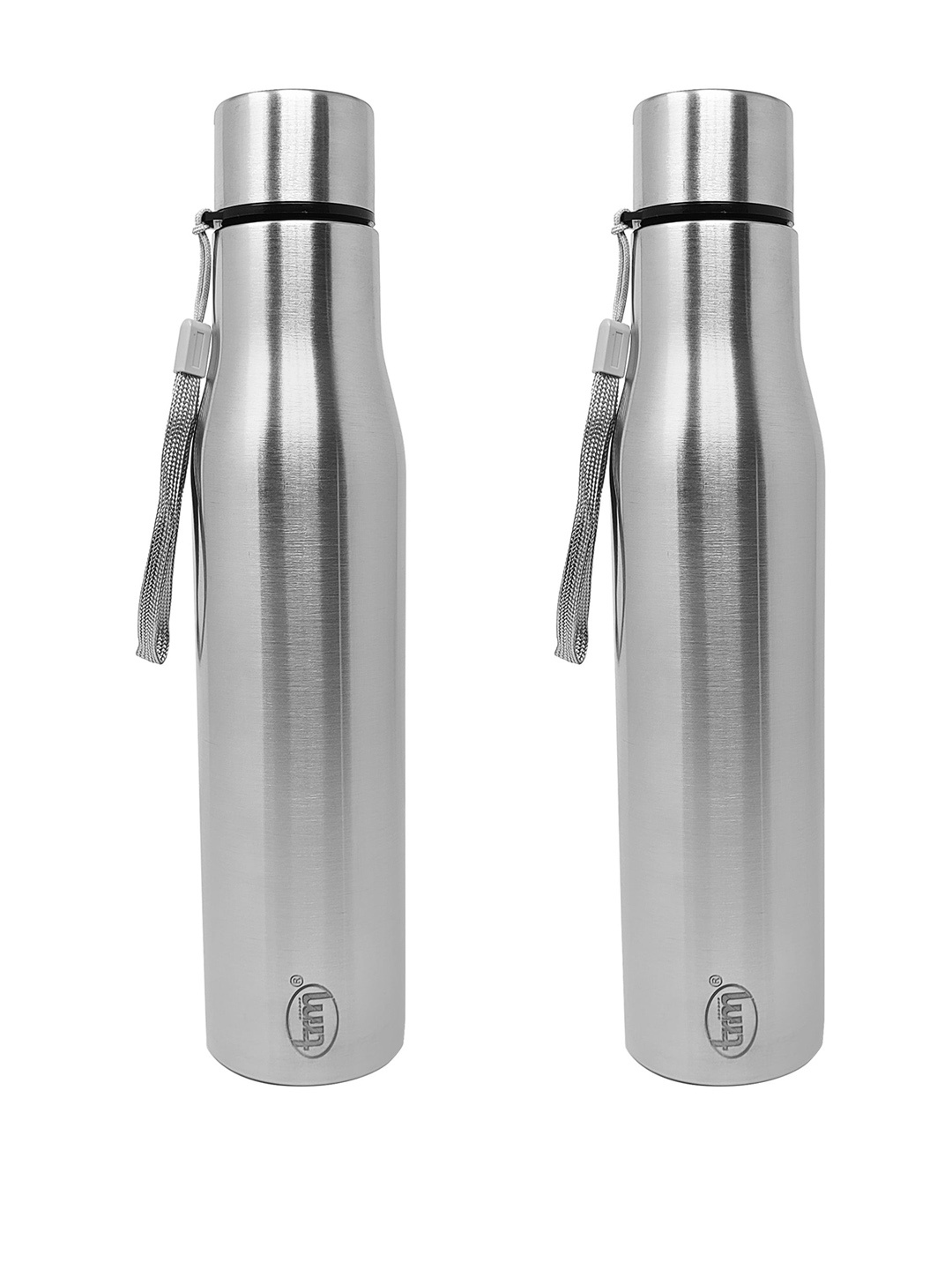 

TRM Silver toned 2 Pcs Solid Stainless Steel Water Bottle 1000ml