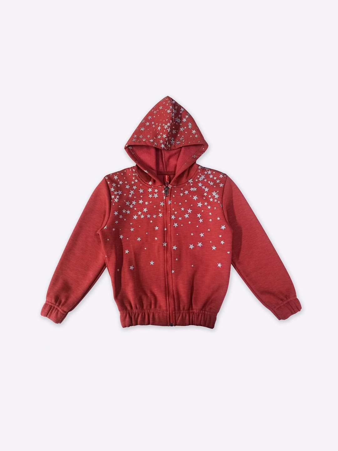 

GAME BEGINS Girls Embellished Hooded Front-Open Fleece Sweatshirt, Red