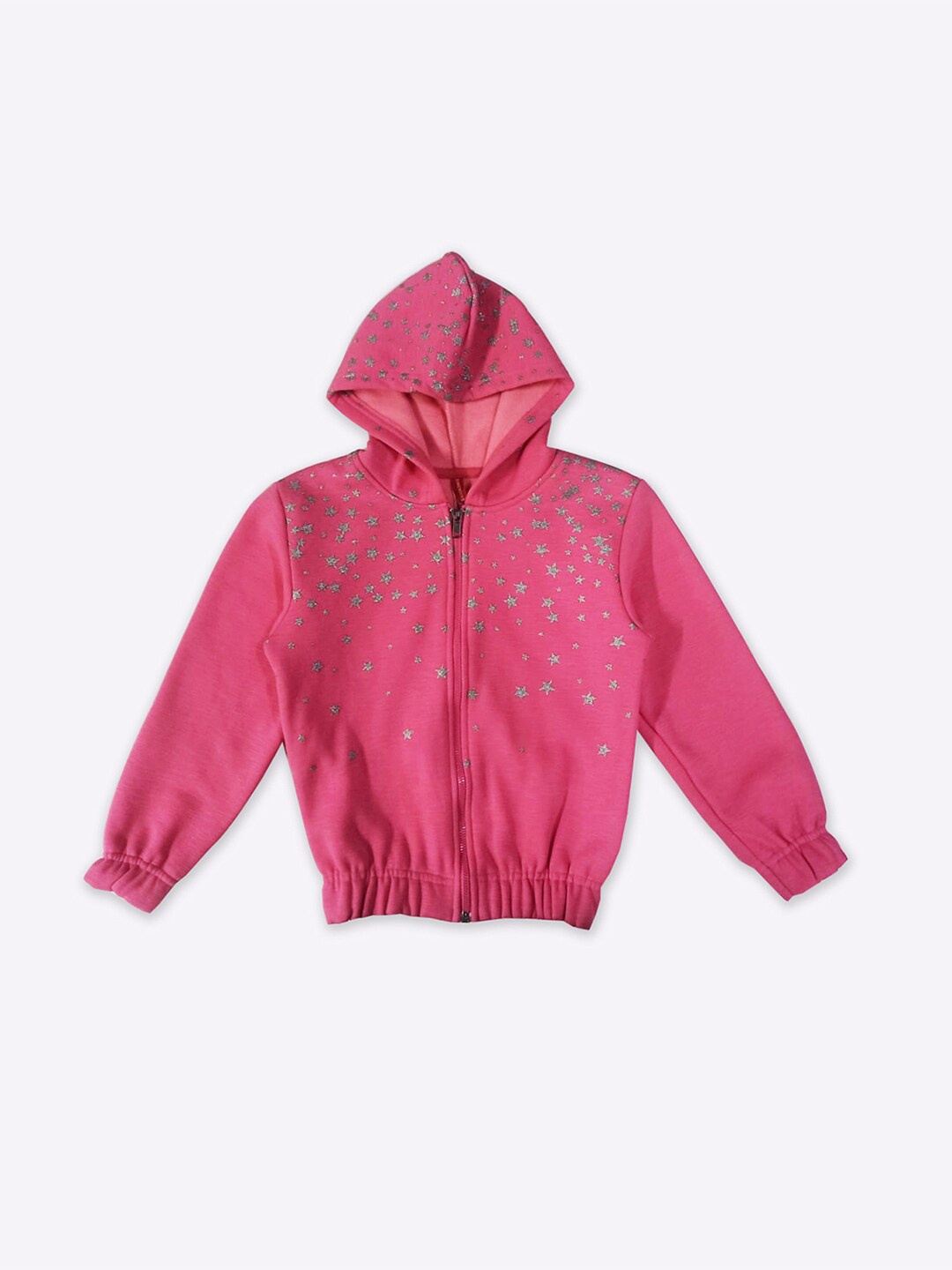 

GAME BEGINS Girls Embellished Hooded Front-Open Fleece Sweatshirt, Pink