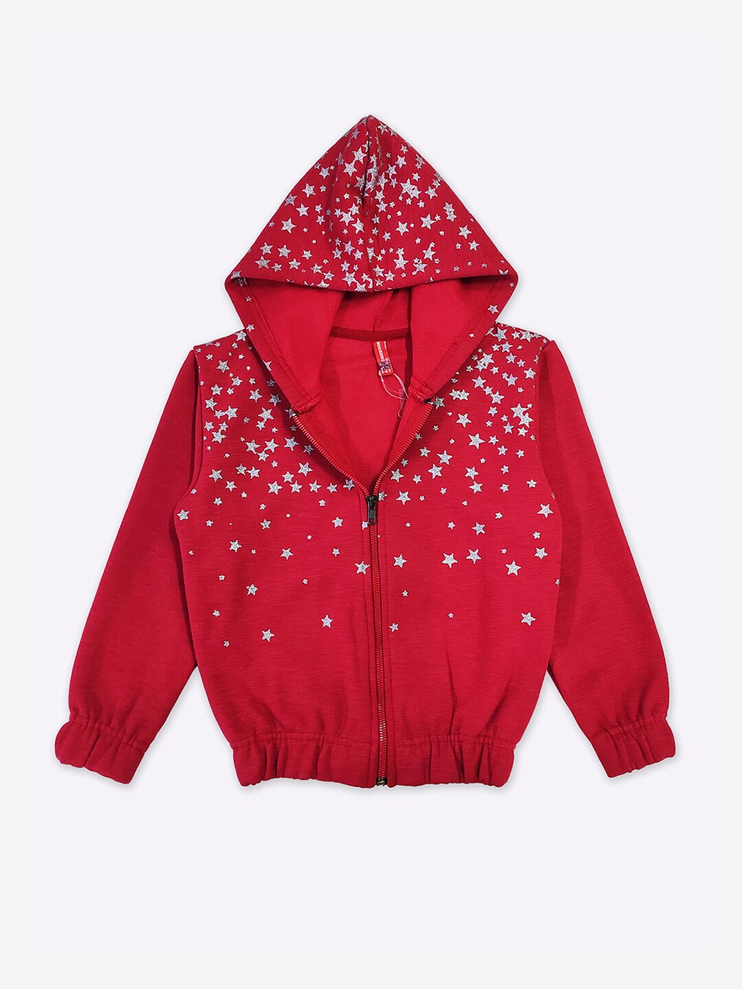 

GAME BEGINS Girls Embellished Hooded Front-Open Fleece Sweatshirt, Red