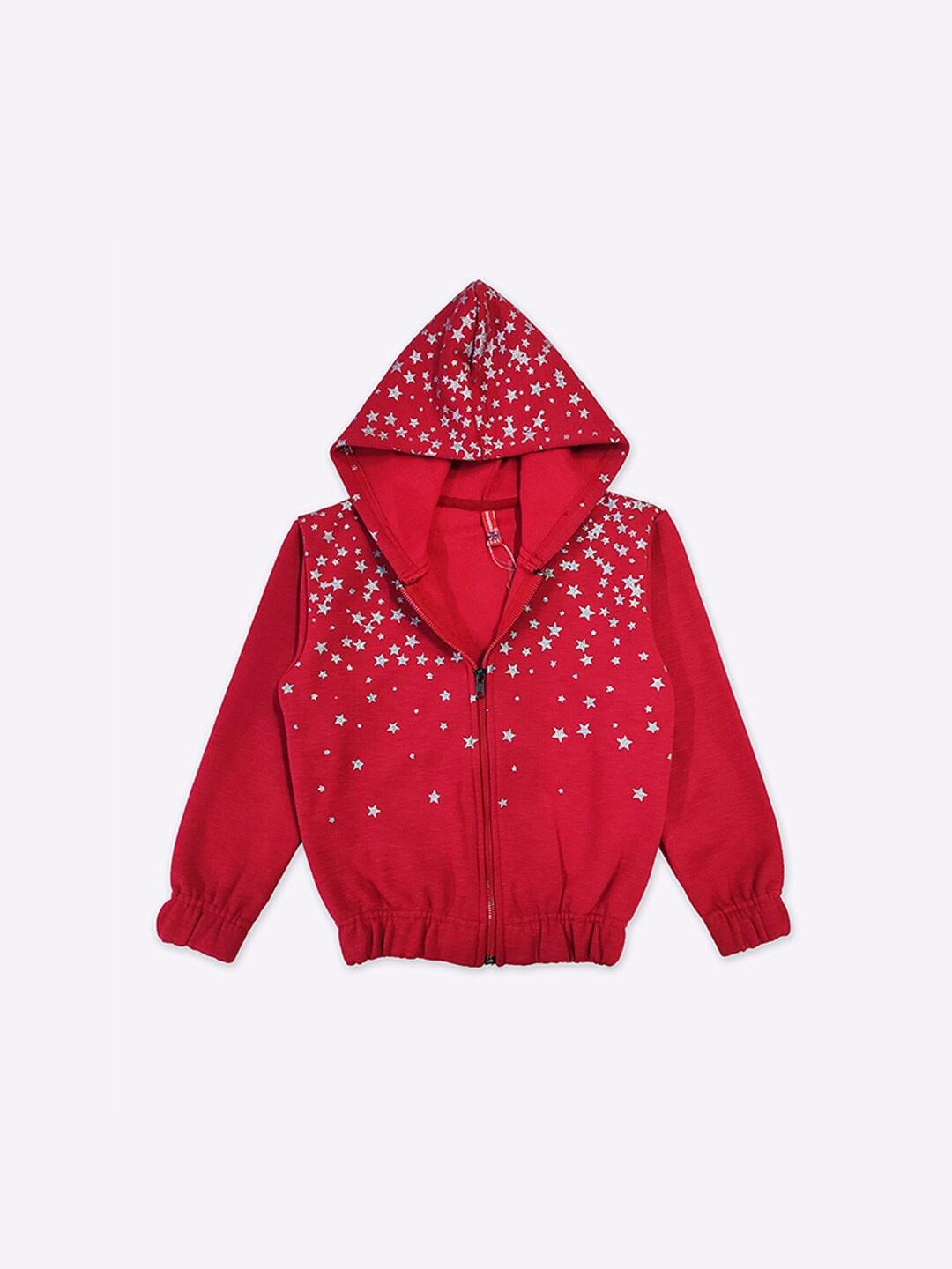

GAME BEGINS Girls Conversational Printed Long Sleeves Hooded Fleece Front-Open Sweatshirt, Red