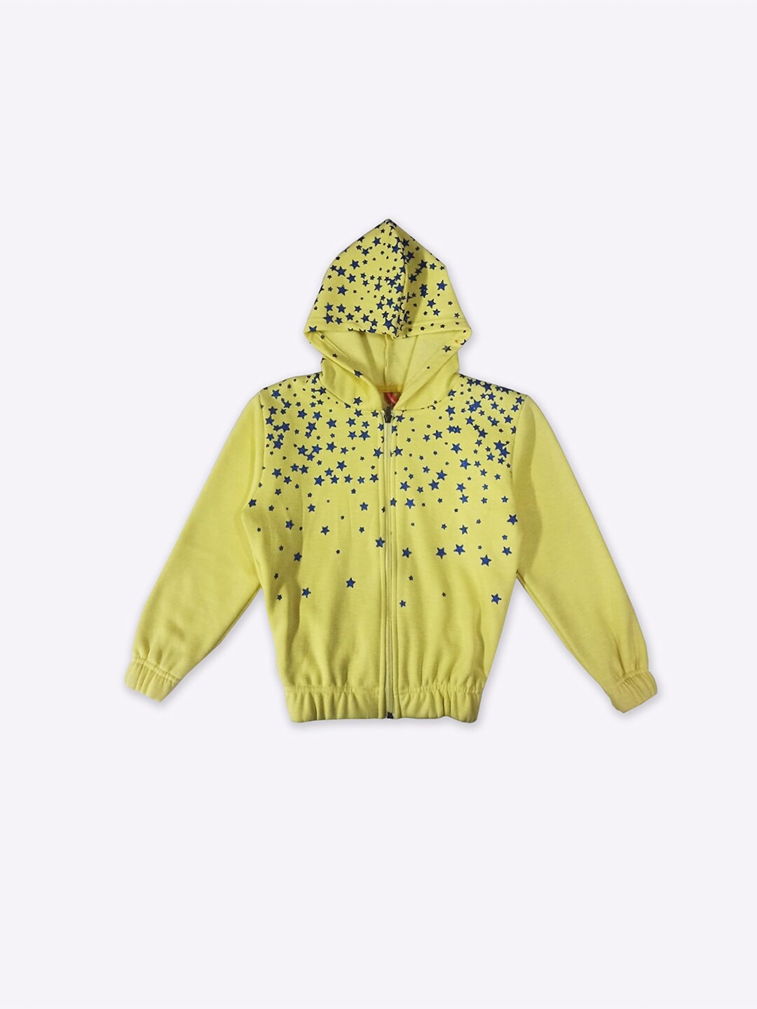 

GAME BEGINS Girls Conversational Printed Long Sleeves Hooded Fleece Front-Open Sweatshirt, Yellow