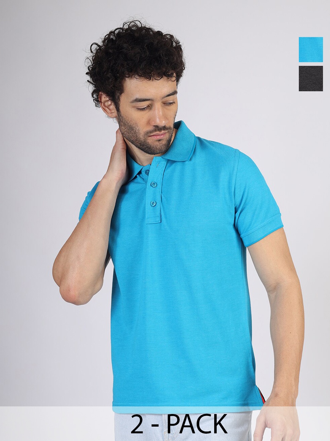 

Greylongg Richard Paadler Pack of 2 Polo Collar T-Shirts, Blue