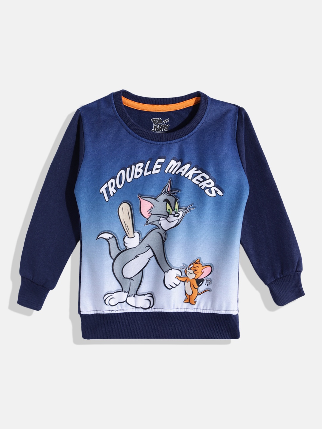 

Eteenz Girls Tom & Jerry Printed Cotton Sweatshirt, Navy blue
