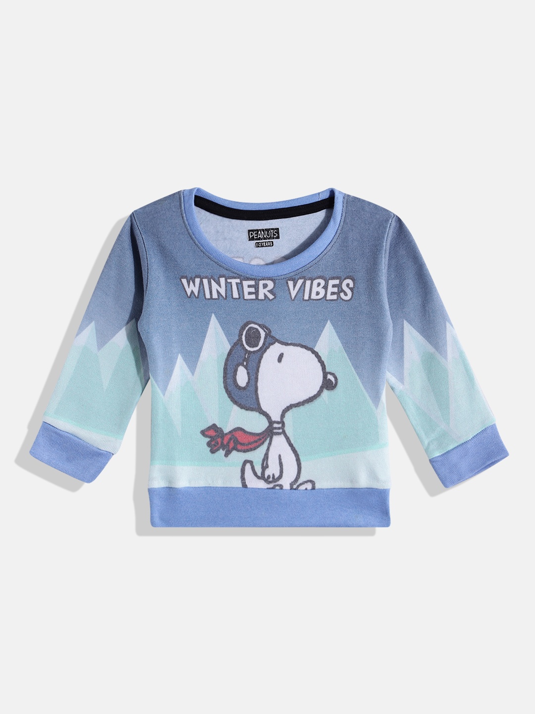 

Eteenz Girls Cotton Peanuts Printed Sweatshirt, Blue
