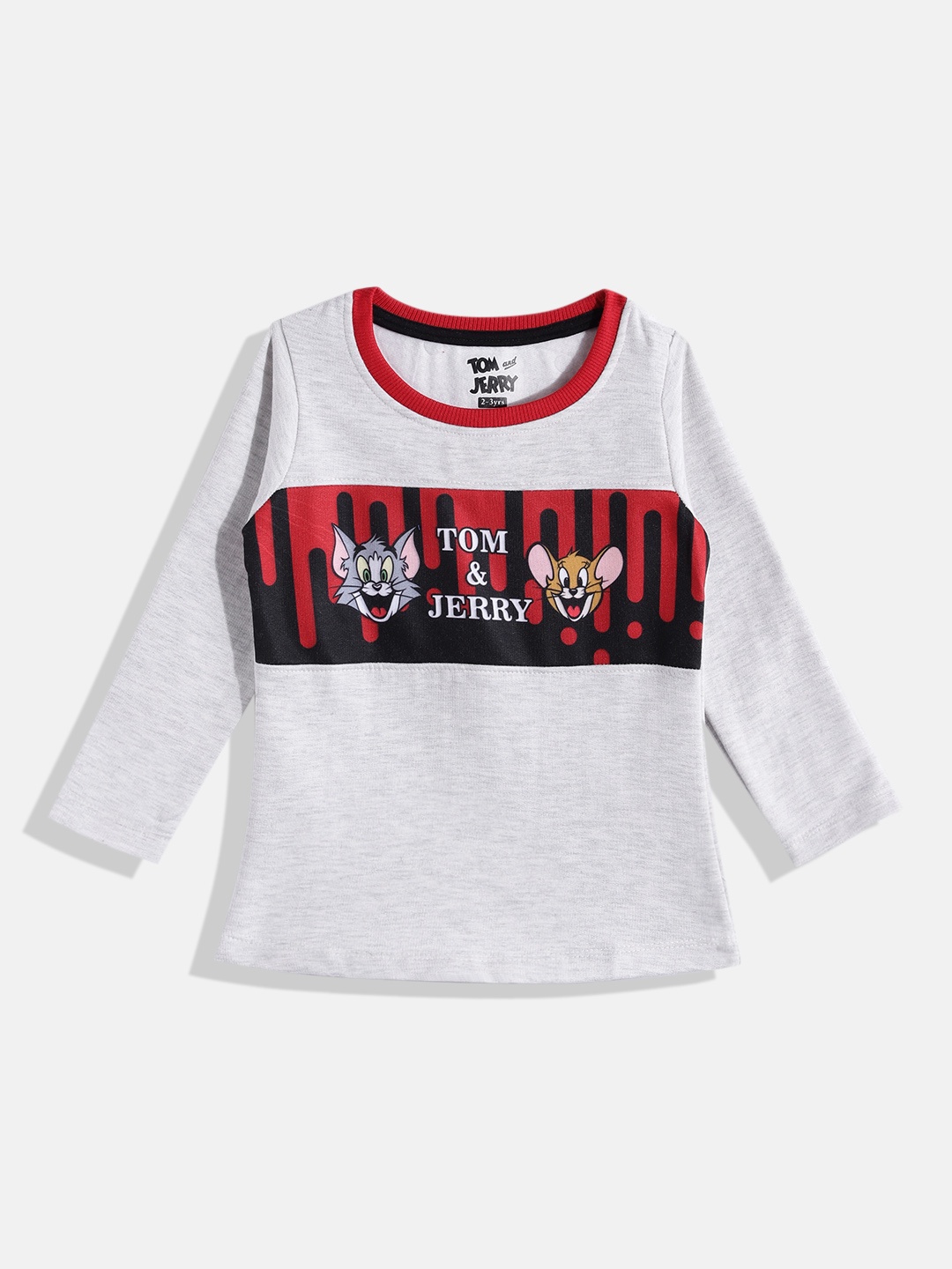

Eteenz Girls Cotton Tom & Jerry Printed Sweatshirt, Grey melange
