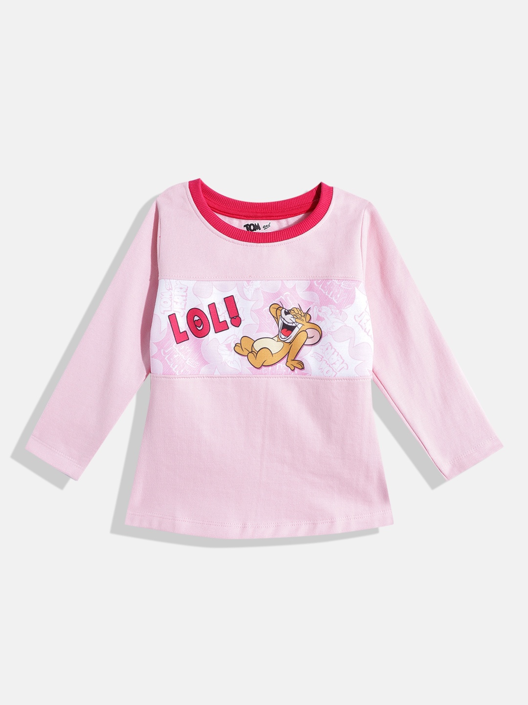 

Eteenz Girls Tom & Jerry Cotton Printed Sweatshirt, Pink