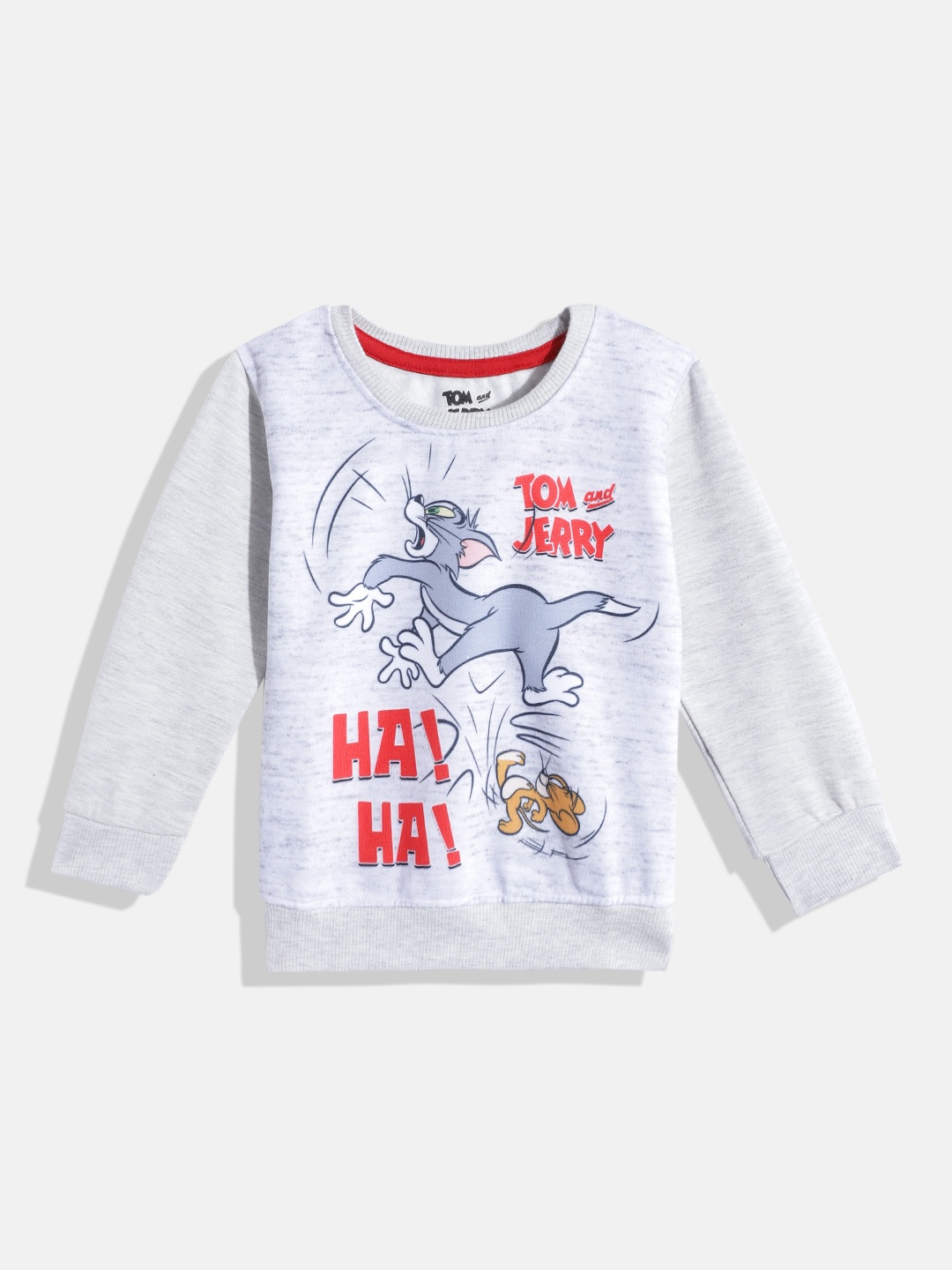 

Eteenz Girls Tom & Jerry Printed Cotton Sweatshirt, Grey melange