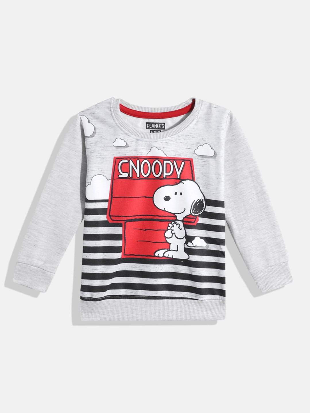 

Eteenz Girls Snoopy Printed Cotton Sweatshirt, Grey melange