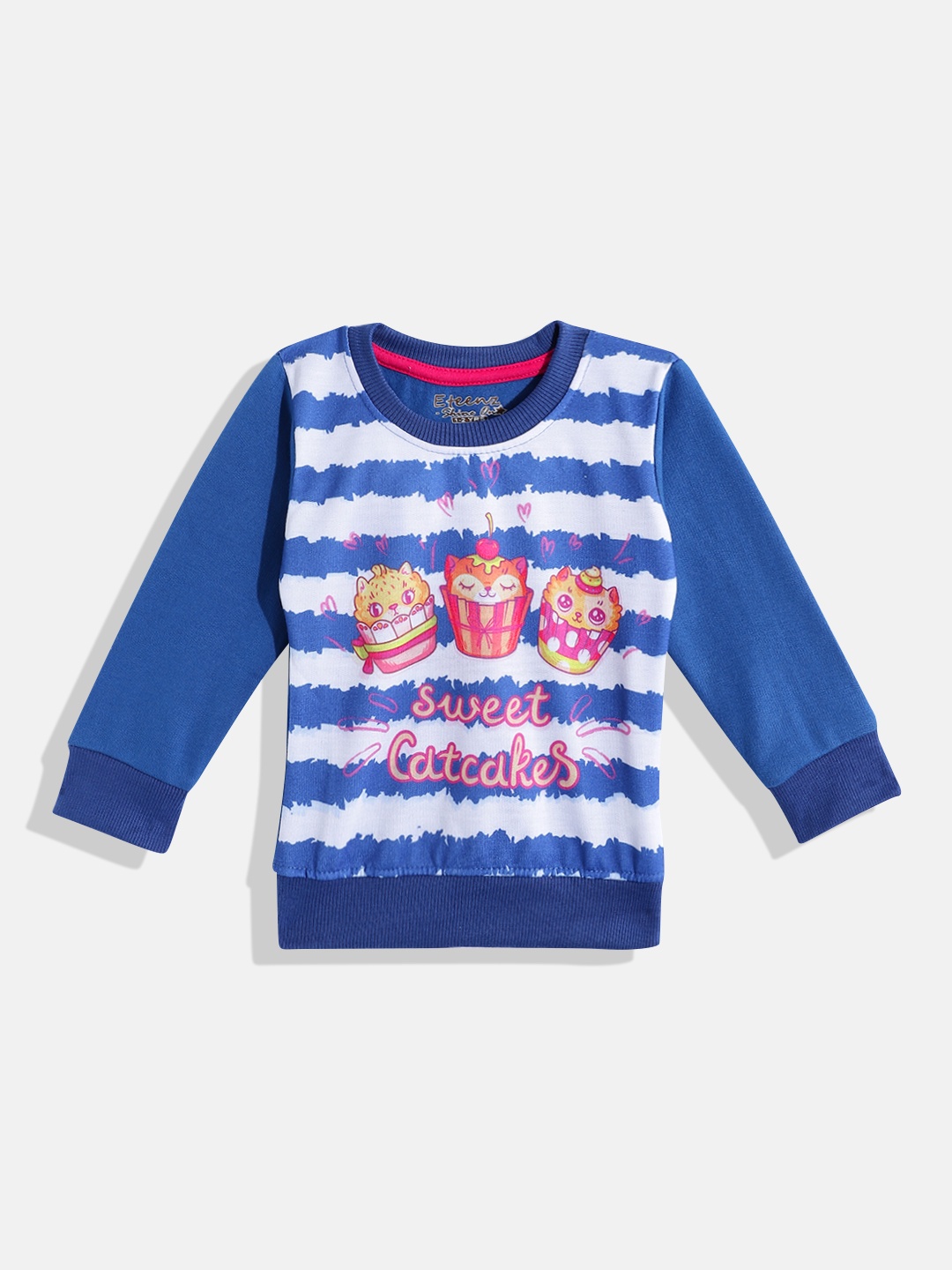 

Eteenz Girls Cotton Printed Sweatshirt, Blue