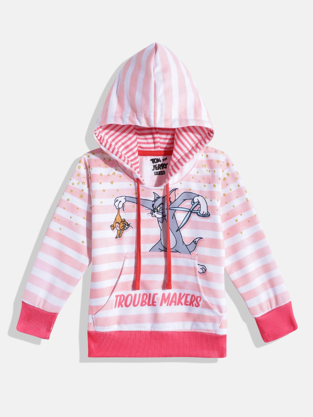 

Eteenz Girls Tom & Jerry Printed Hooded Cotton Sweatshirt, White