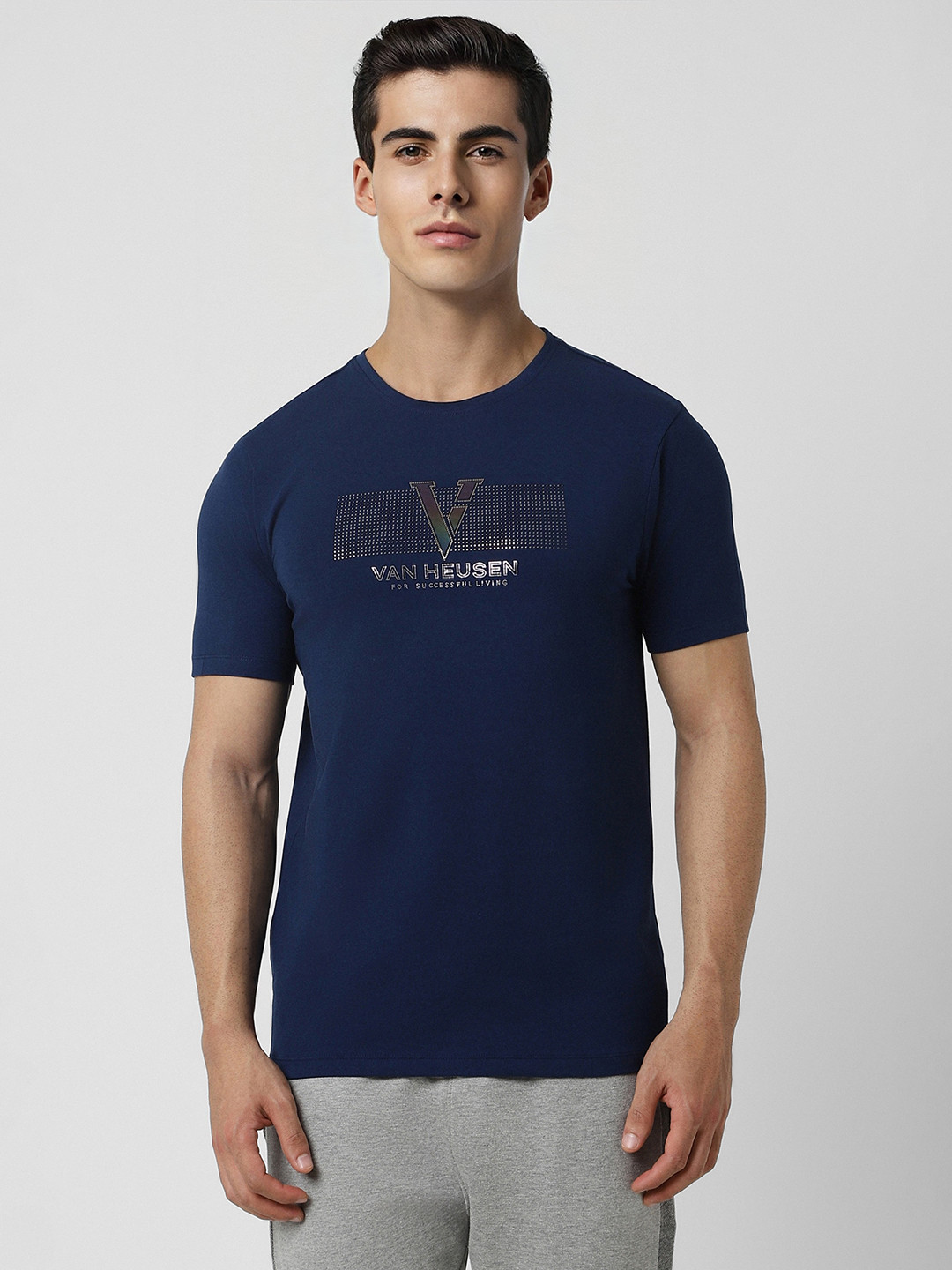 

Van Heusen Men Blue Slim Fit T-shirt