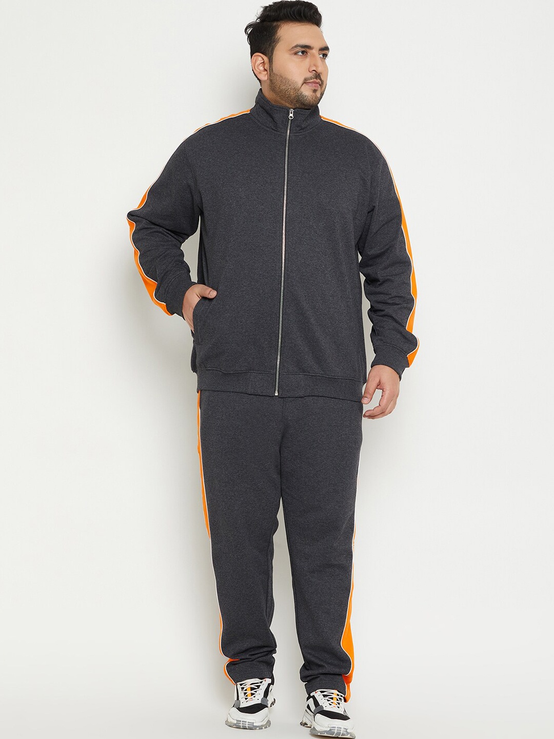

Club York Plus Size Men Colorblocked Plus Size Track Pant, Grey