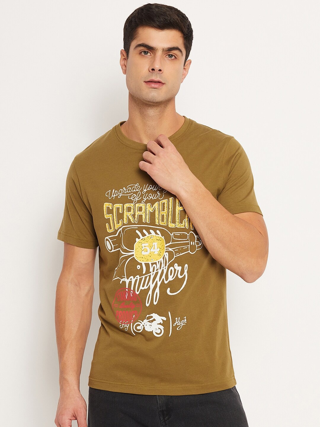 

Club York Typography Printed Round Neck T-shirt, Olive