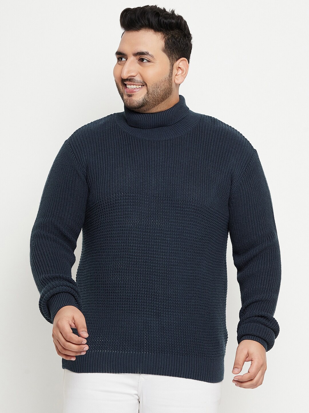 

Club York Plus Size Turtle Neck Acrylic Pullover, Grey