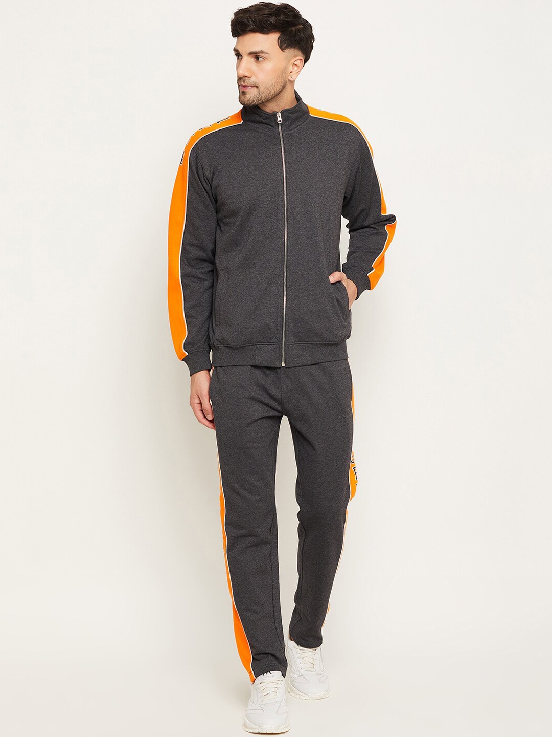 

Club York Men Colourblocked Fleece Track Pant, Grey