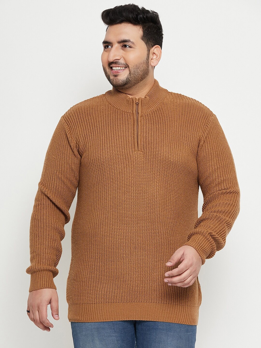 

Club York Plus Size Cable Knit Acrylic Pullover, Brown