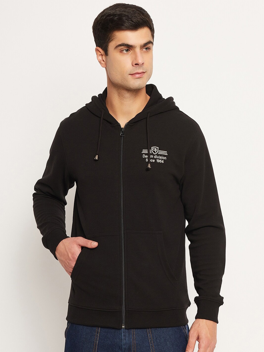 

Club York Typography Printed Hooded Fleece Sweatshirt, Black
