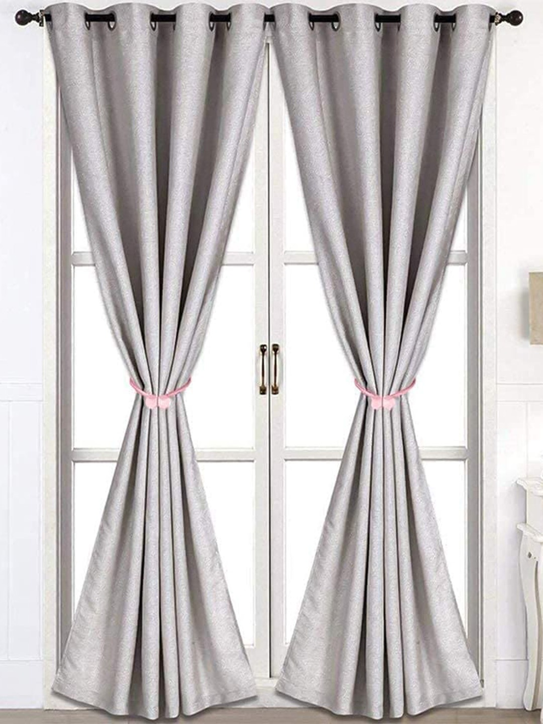 

HomeCloud Pink 2 Pieces Textured Magnetic Curtain Tiebacks