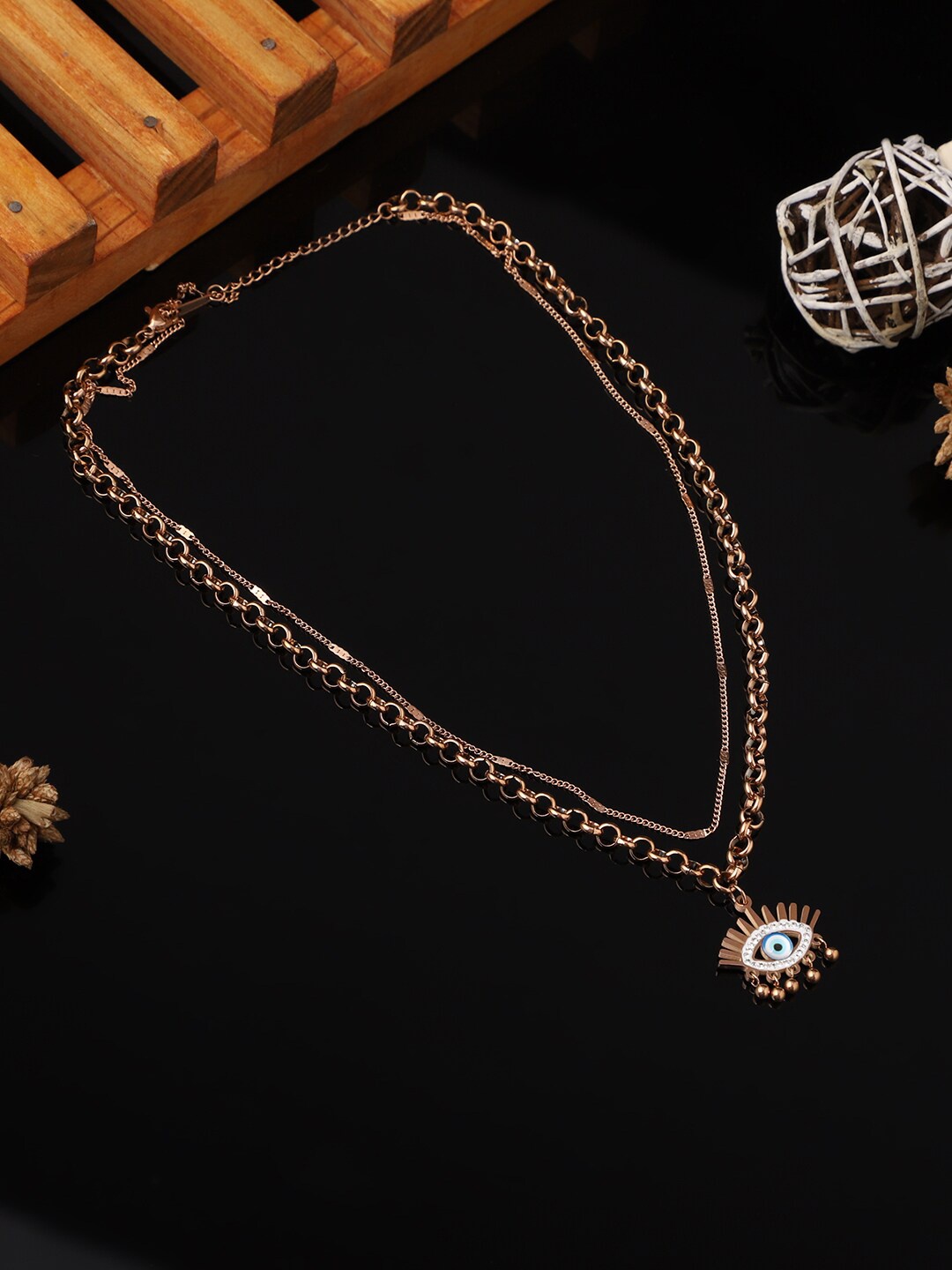 

PATOLA BY VJ Gold-Plated Evil Eye Chain Pendant