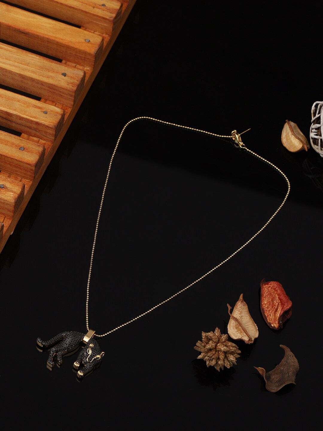 

Patola By Vj Gold- Plated Jaguar Chain Pendant