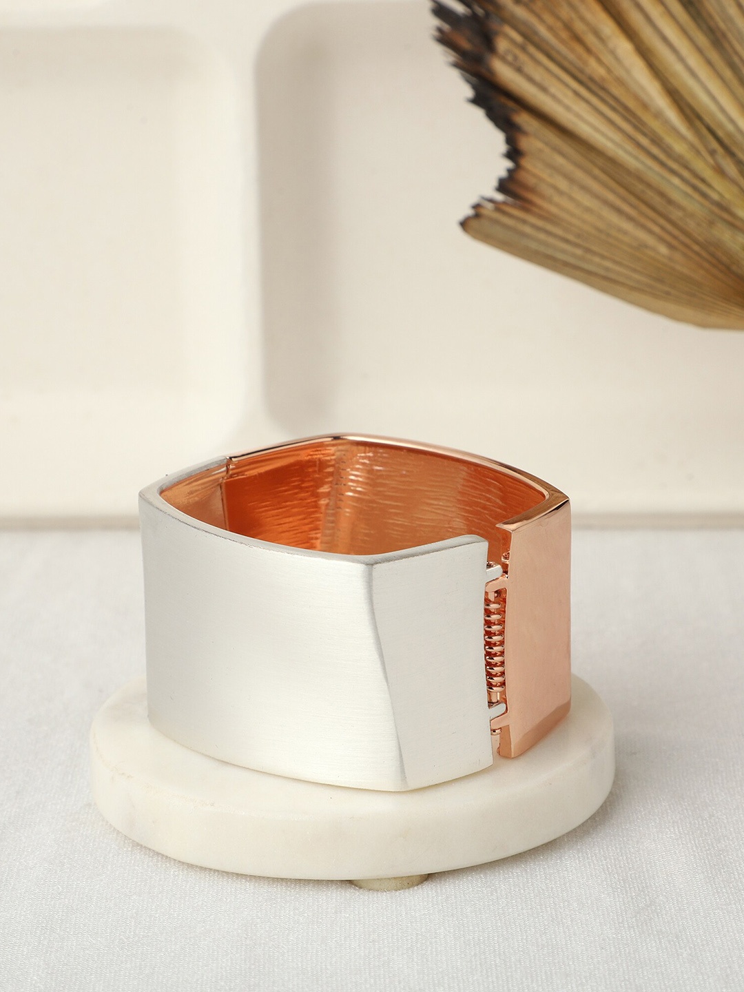 

PATOLA BY VJ Women Rose Gold-Plated Bangle-Style Bracelet, Silver