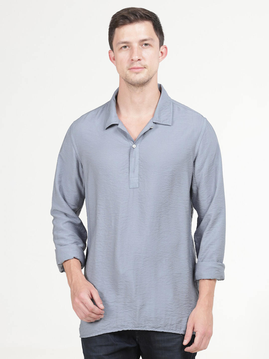 

POE Smart Slim Fit Spread Collar Casual Shirt, Blue