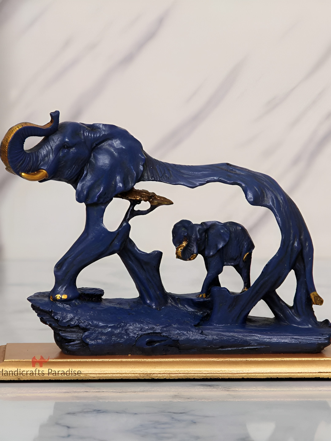 

HANDICRAFTS PARADISE Navy Blue Elephant Showpiece