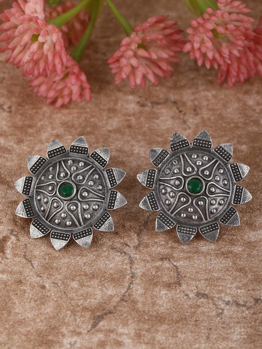 

Sangria Silver Plated German Silver Studs Earrings