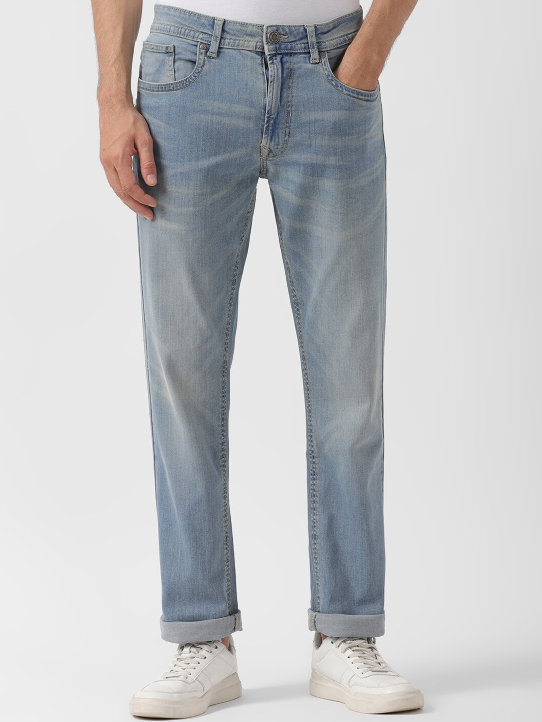

Peter England Casuals Men Mid-Rise Clean Look Stretchable Jeans, Blue