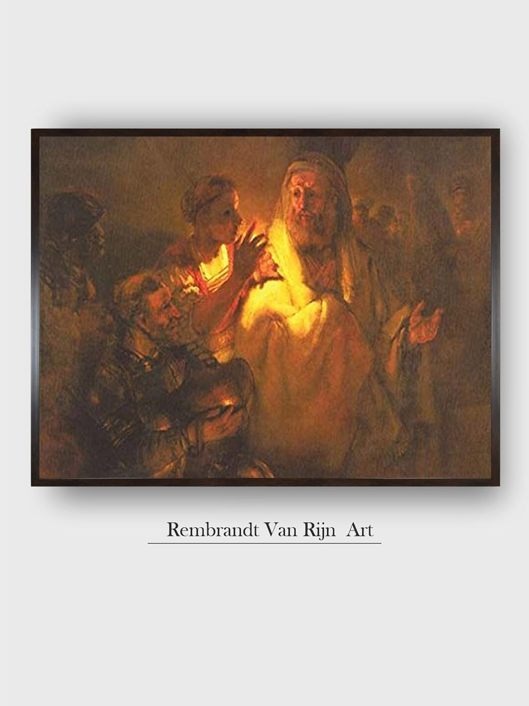 

The Art House Yellow & Brown Apostle Peter Denied Christ Wooden Painting Wall Art