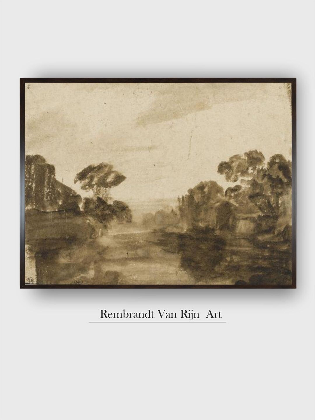 

The Art House Beige Wooden Painting Wall Art, Green