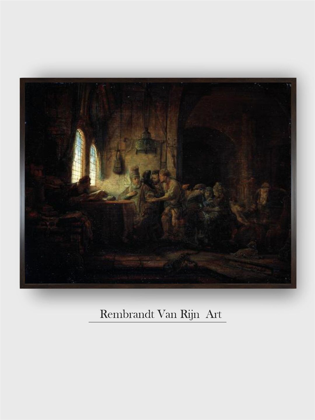 

The Art House Brown & Green The Parable of the Labourers Canvas Wooden Painting Wall Art