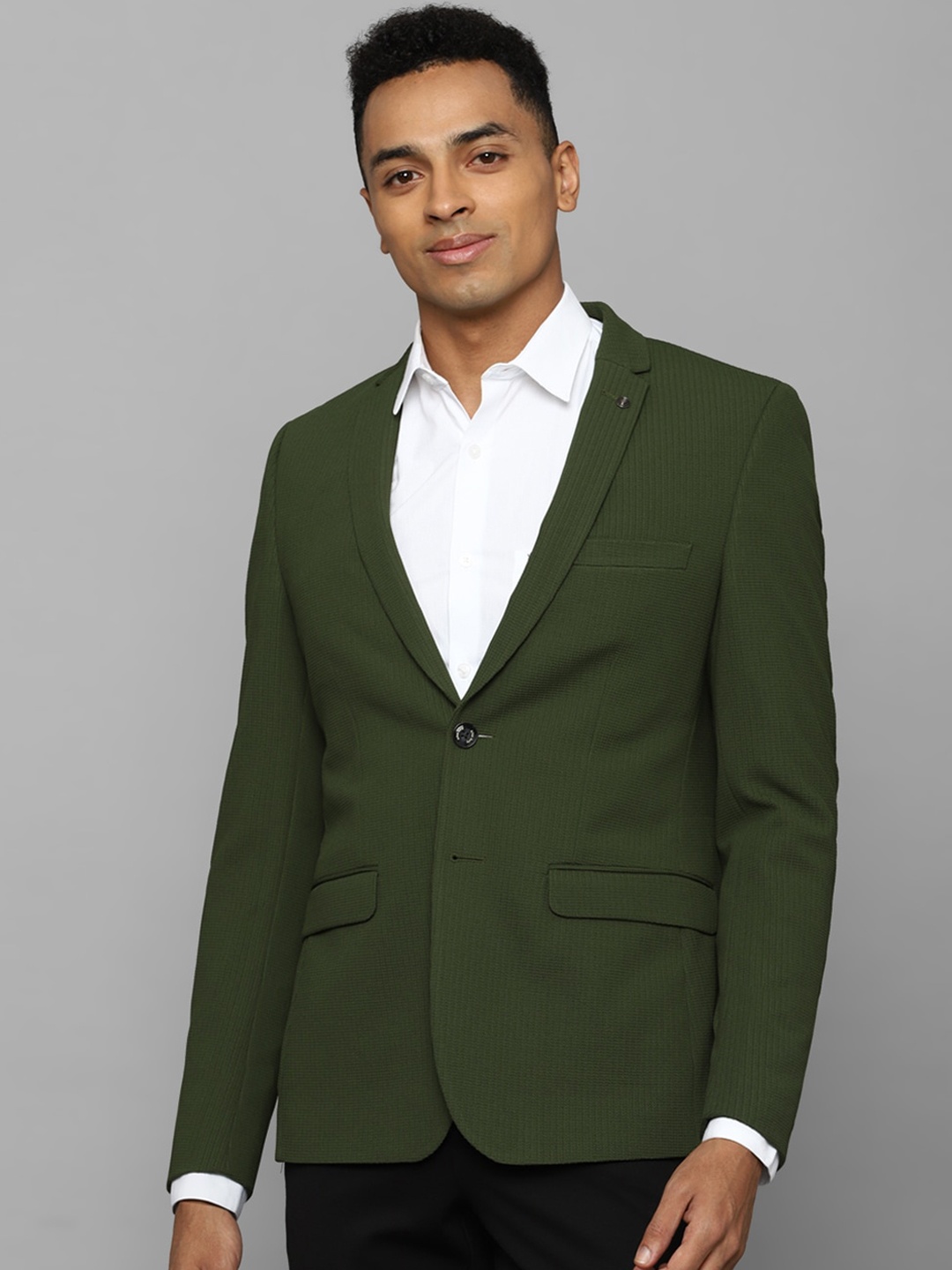 

Allen Solly Self-Design Single-Breasted Slim-Fit Formal Blazer, Green