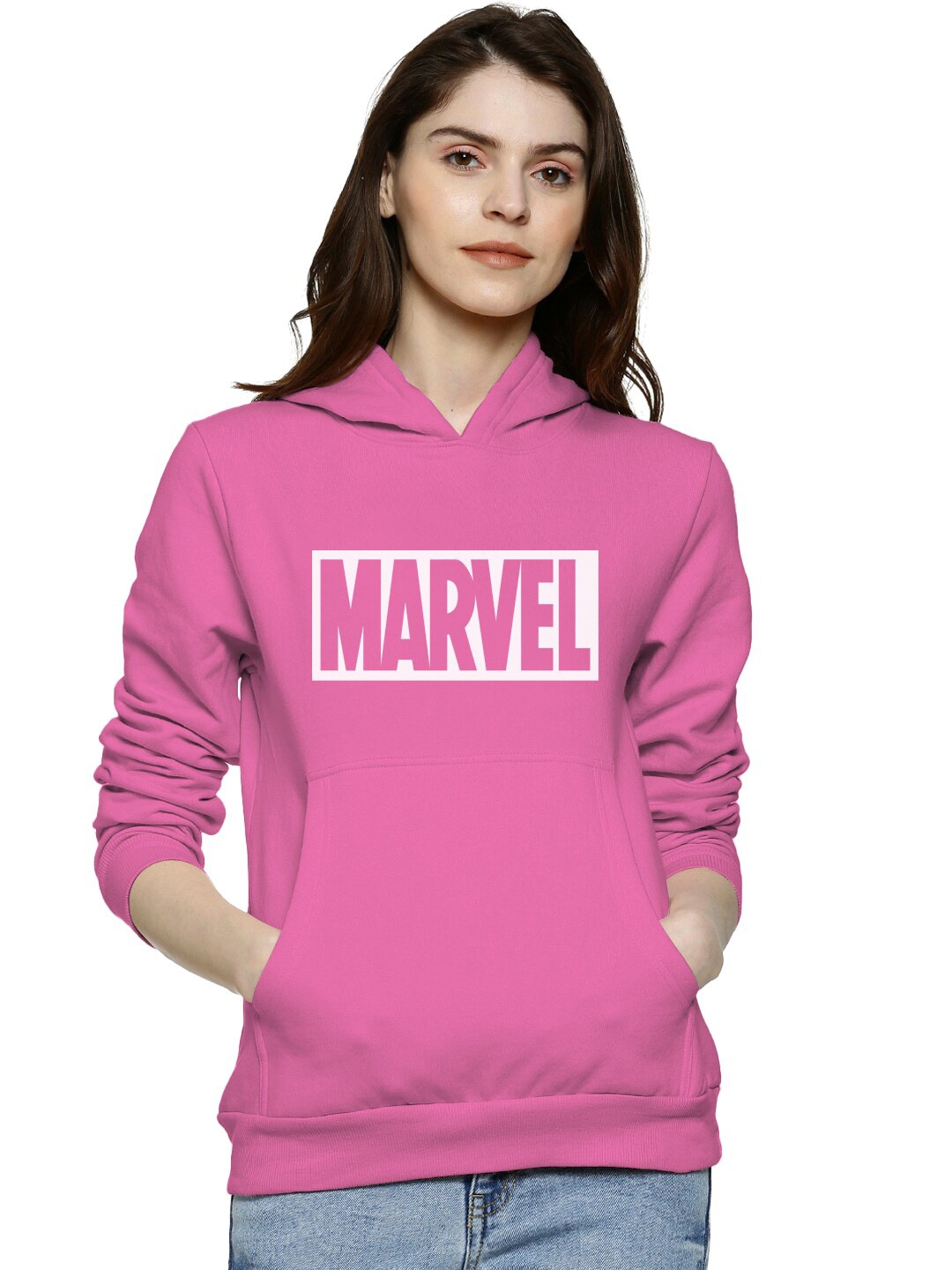 

BAESD Marvel Printed Cotton Hooded Pullover Sweatshirt, Purple