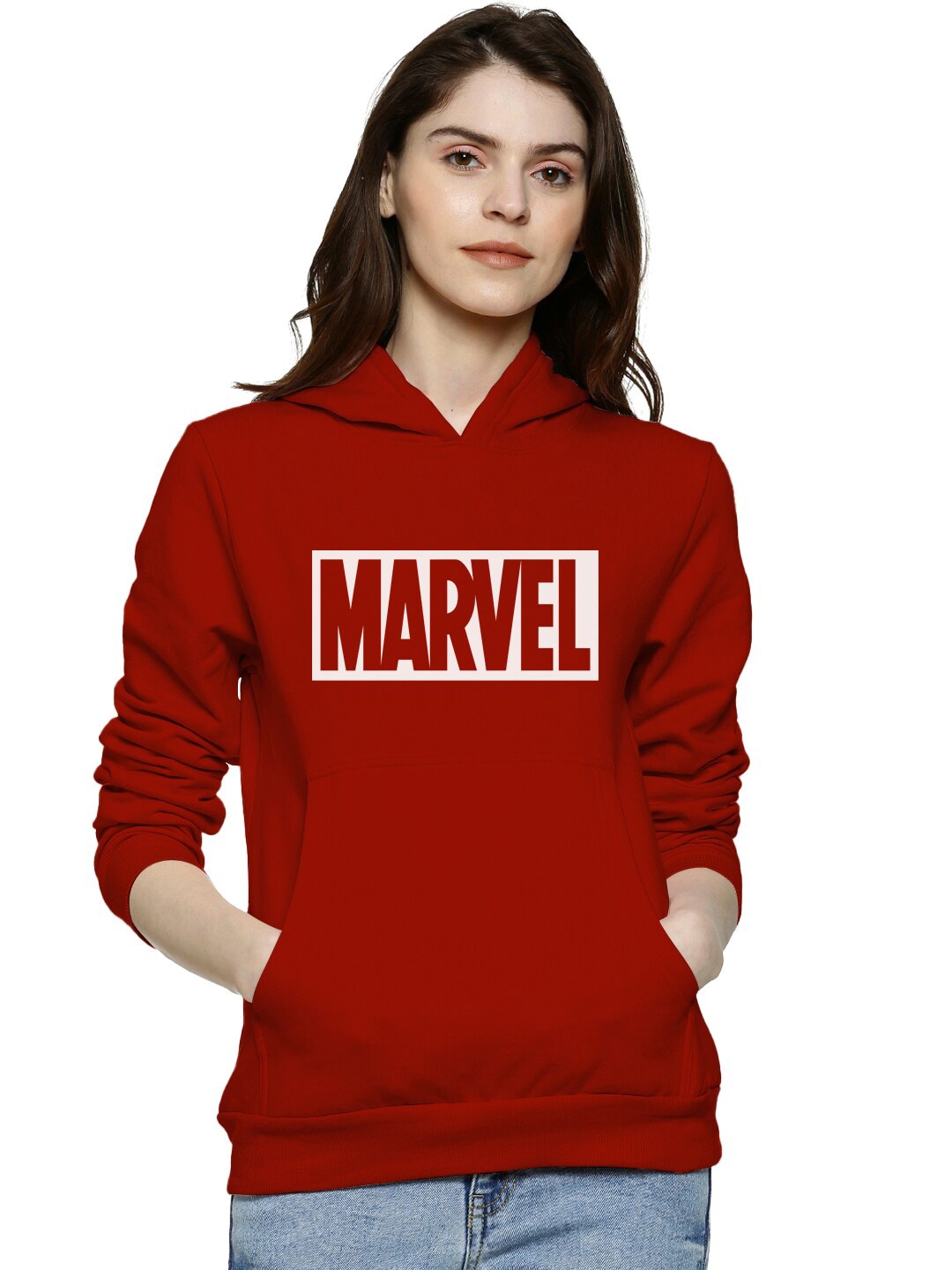 

BAESD Marvel Printed Hooded Cotton Pullover, Red