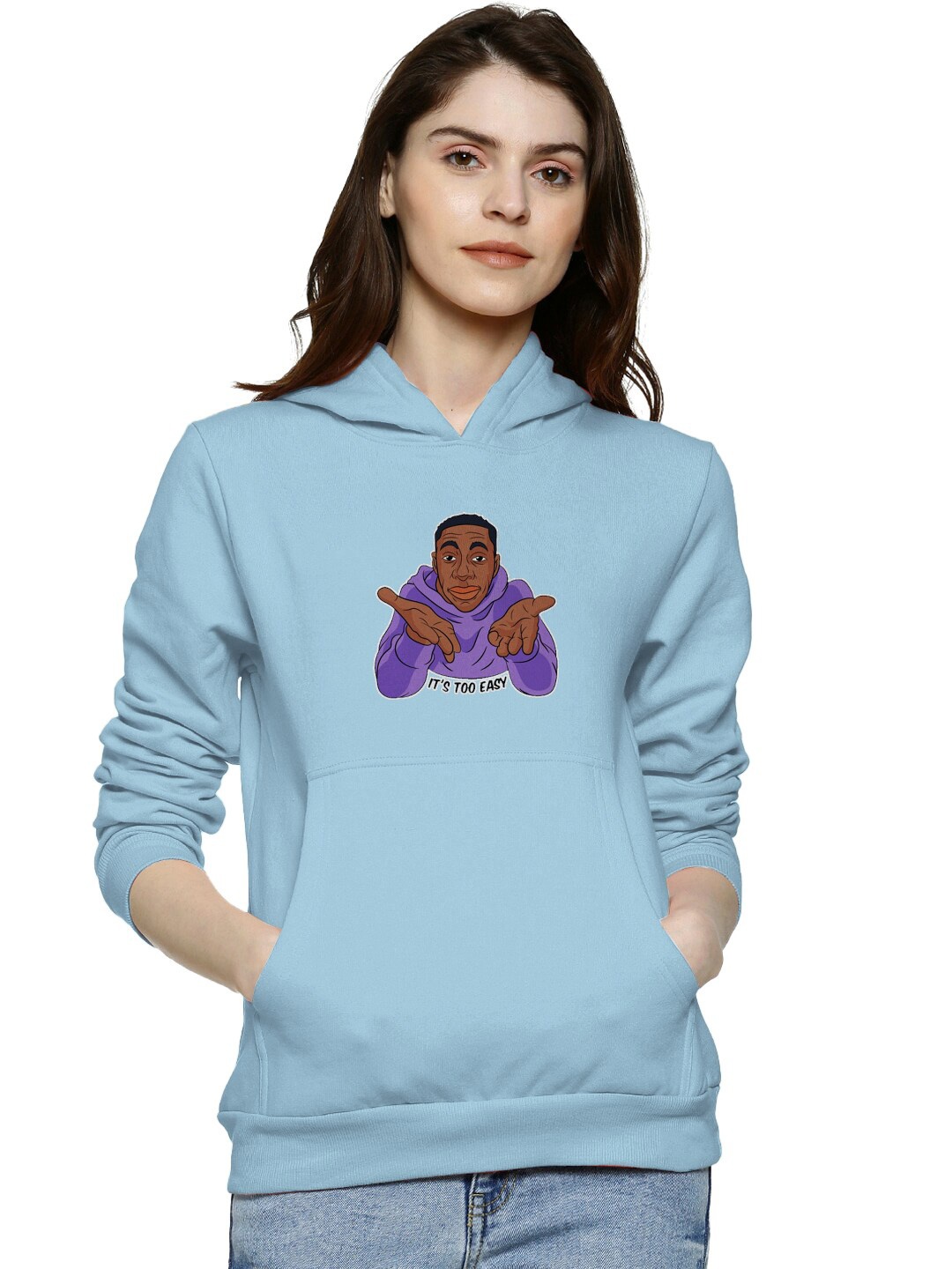 

BAESD Graphic Printed Hooded Cotton Sweatshirt, Blue