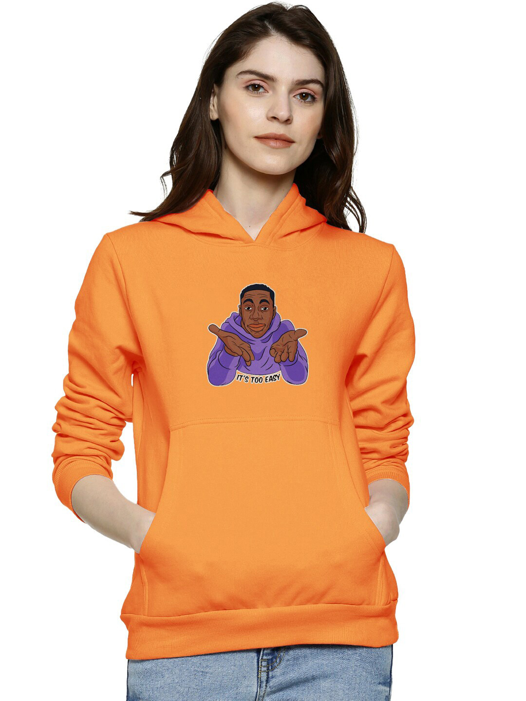 

BAESD Hooded Cotton Pullover Sweatshirt, Orange