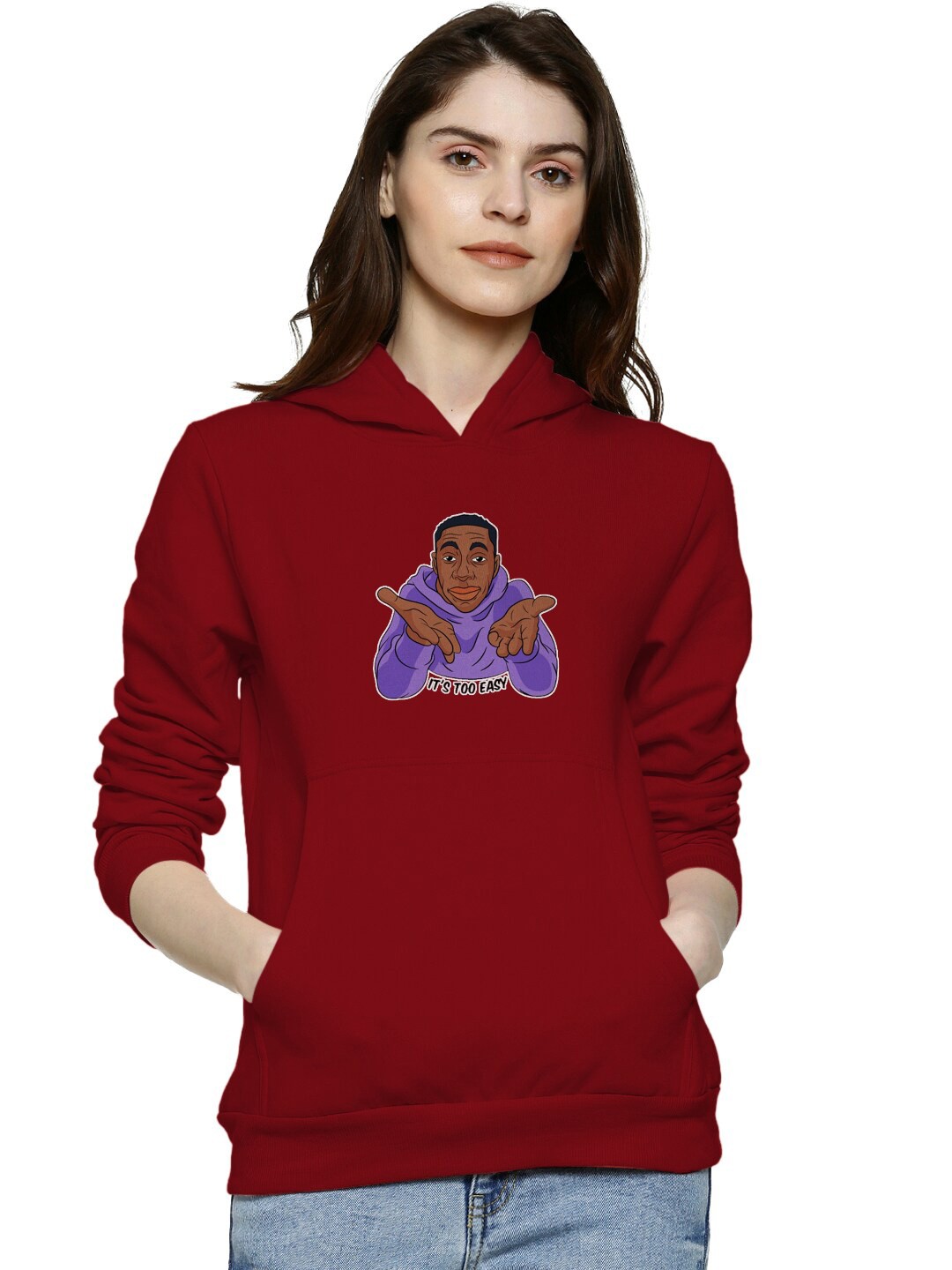 

BAESD Hooded Cotton Pullover Sweatshirt, Maroon
