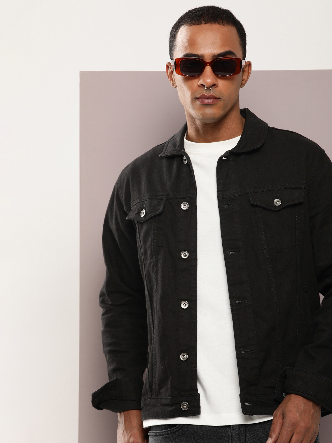 

Kook N Keech Men Outdoor Cotton Denim Jacket, Black