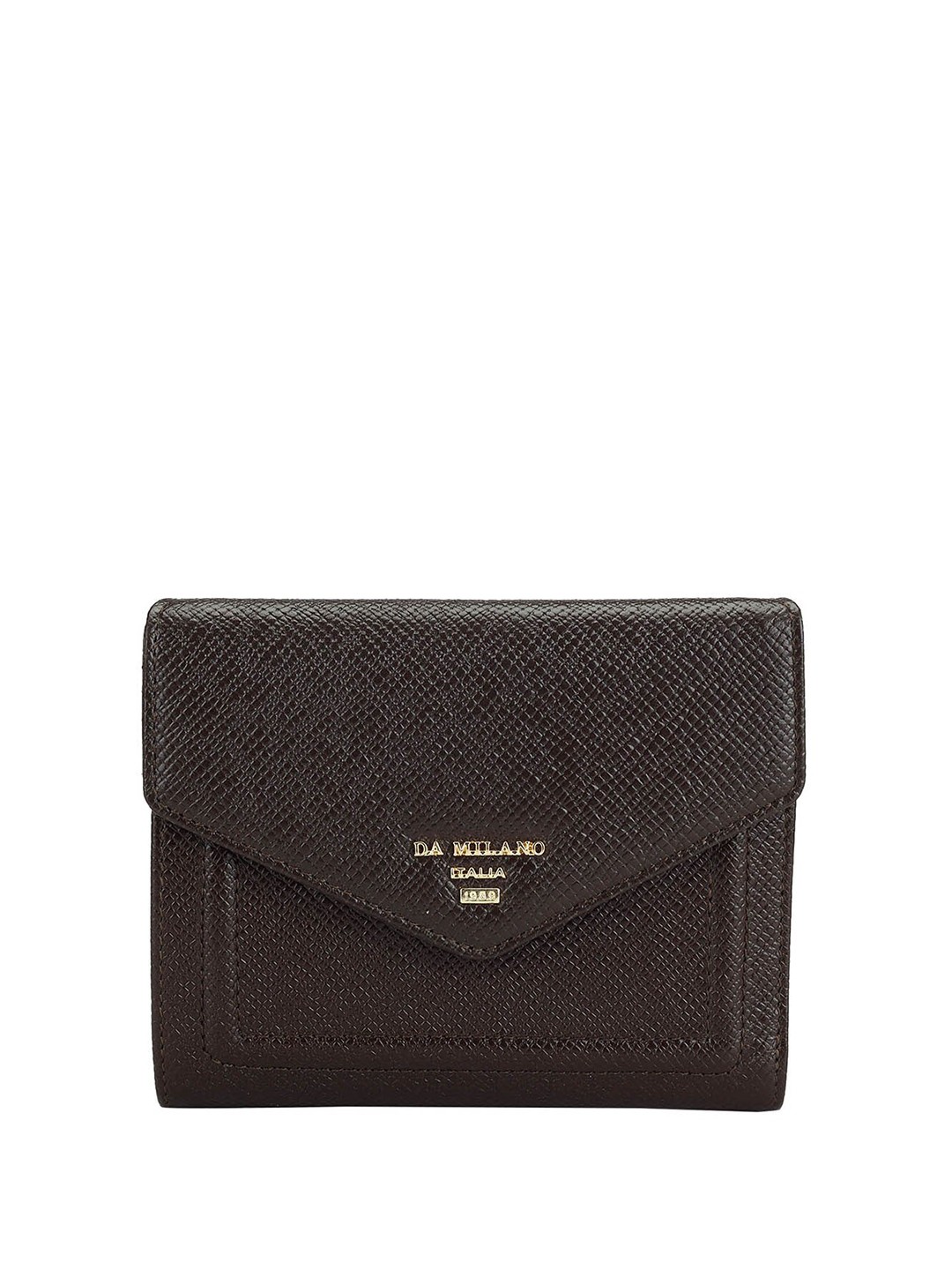 

Da Milano Textured Leather Two Fold Wallet, Brown