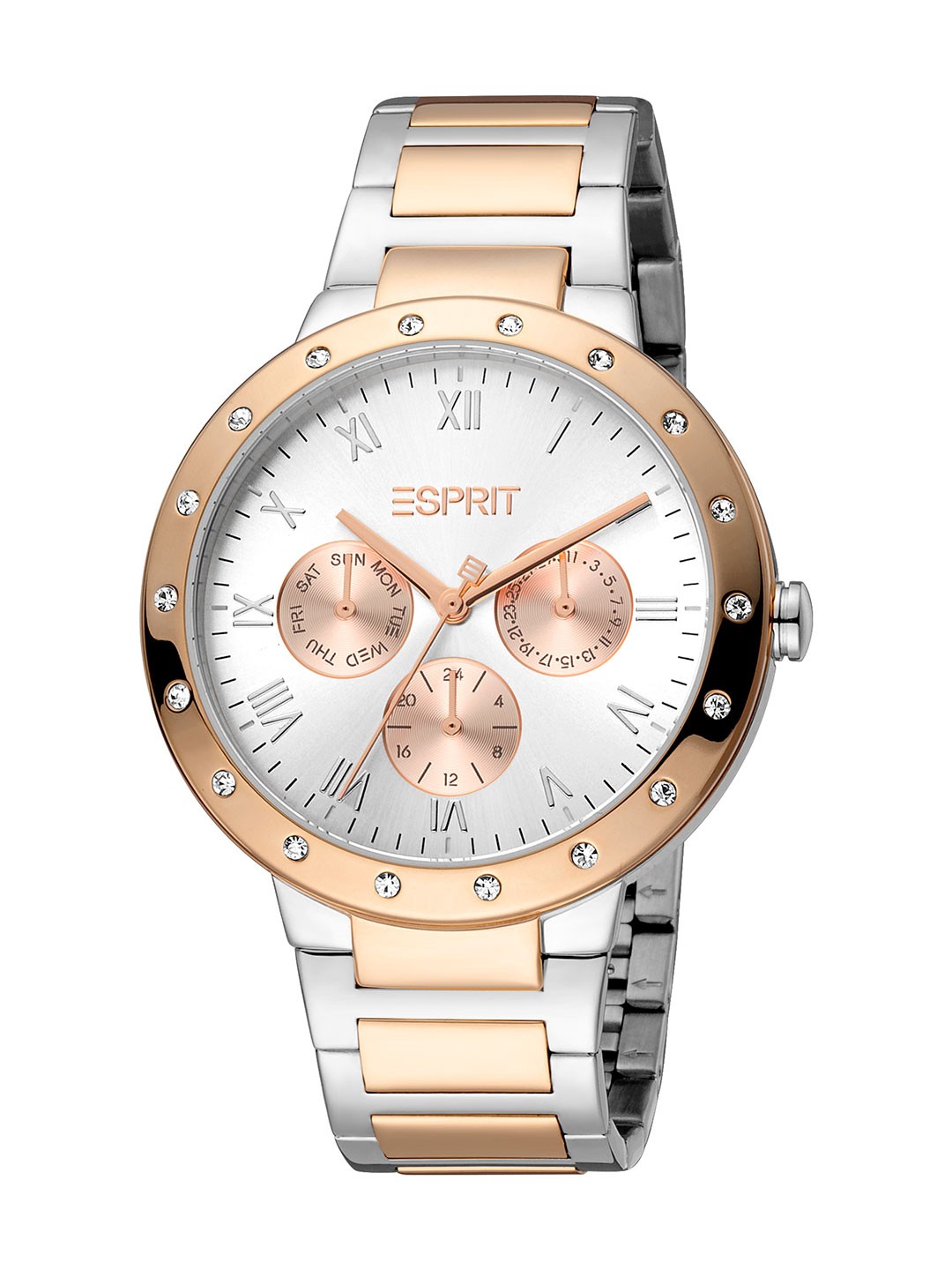 

ESPRIT Women Brass Dial & Stainless Steel Straps Multifunction Analogue Watch ES1L225M0085, Gold