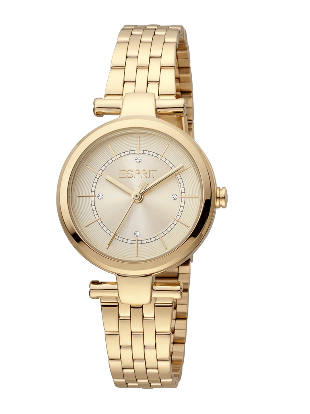 

ESPRIT Women Embellished Brass Dial & Stainless Steel Straps Analogue Watch ES1L281M0065, Gold
