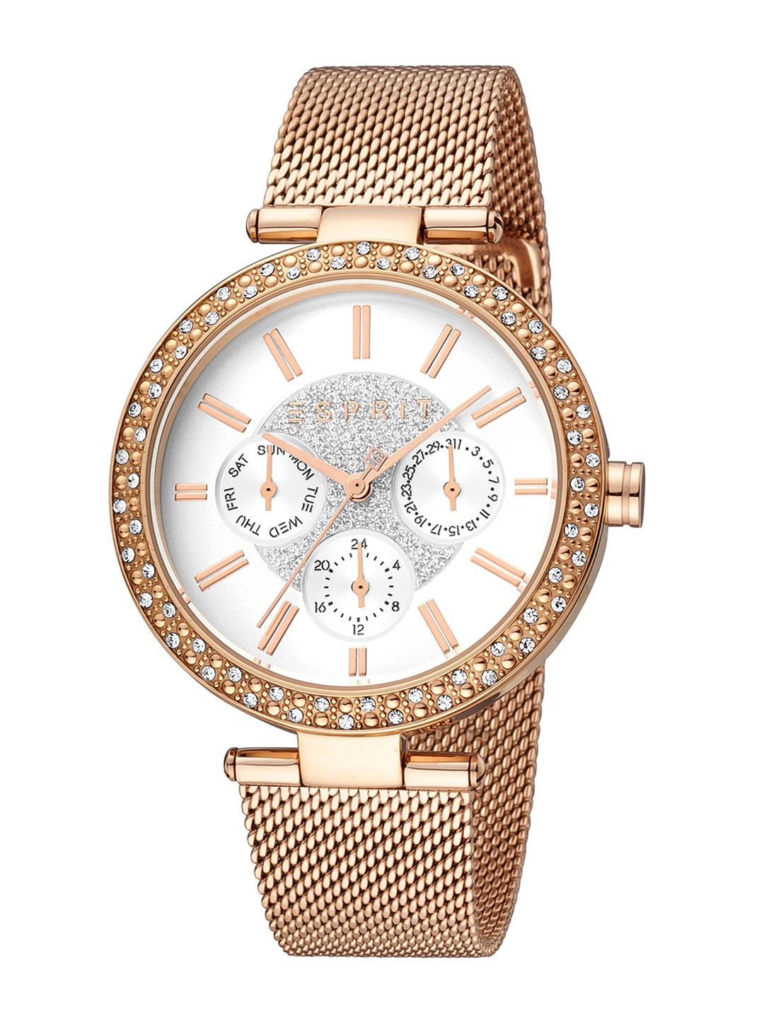 

ESPRIT Women Embellished Dial & Stainless Steel Straps Analogue Watch ES1L189M1155, White