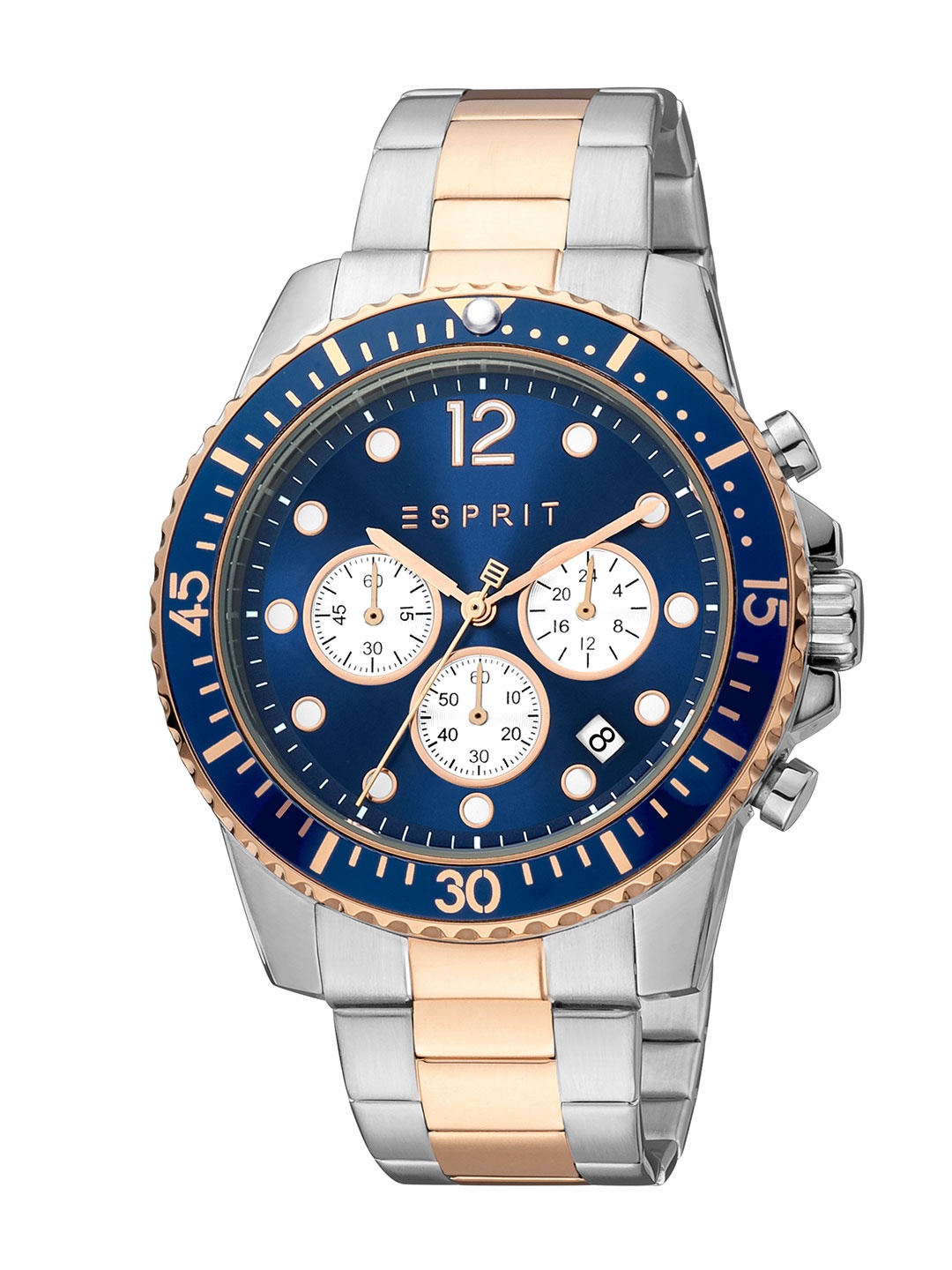 

ESPRIT Men Textured Dial & Stainless Steel Straps Analogue Watch ES1G392M0065, Blue