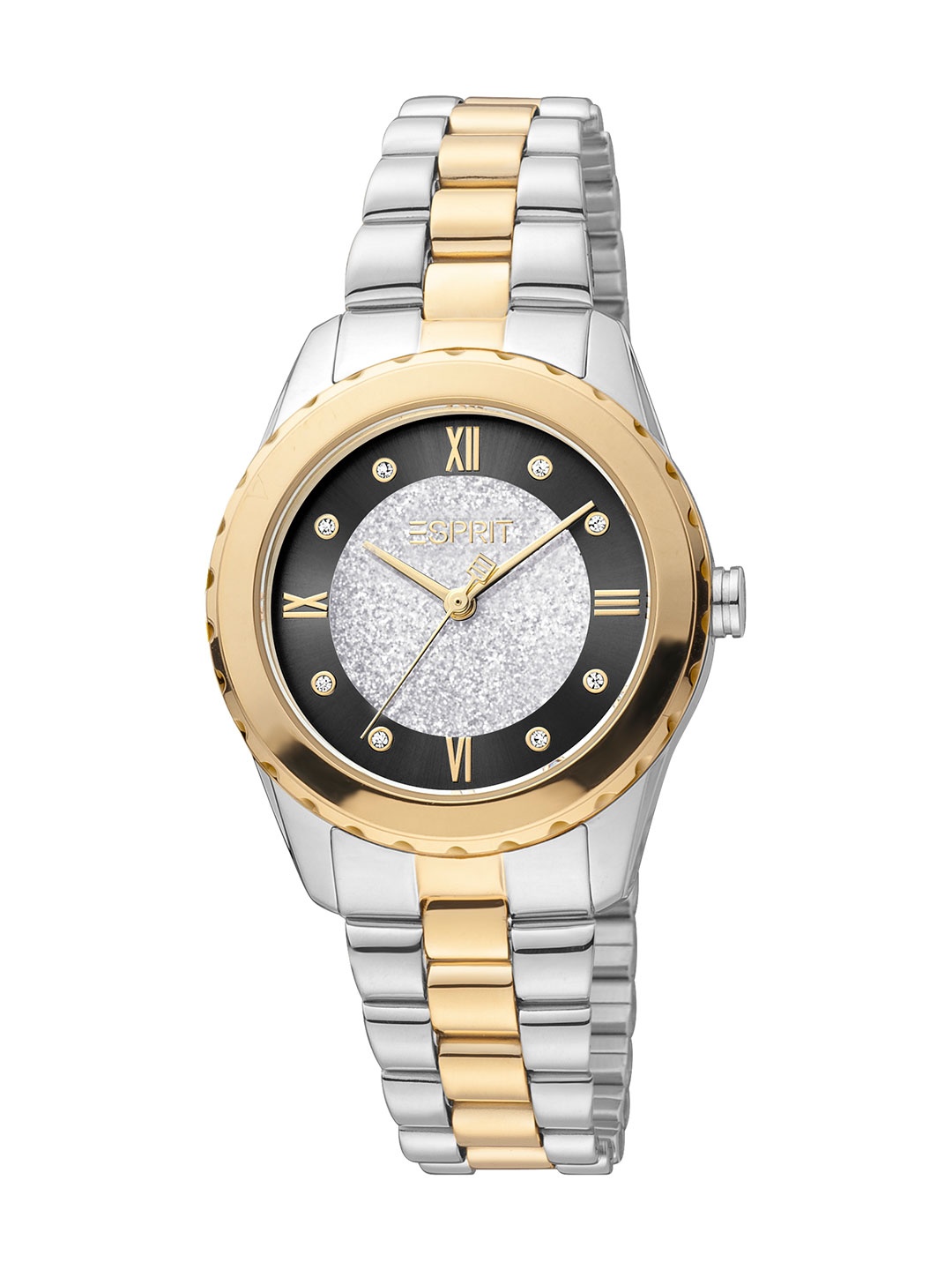 

ESPRIT Women Embellished Brass Dial & Stainless Steel Straps Analogue Watch ES1L320M0165, Gold