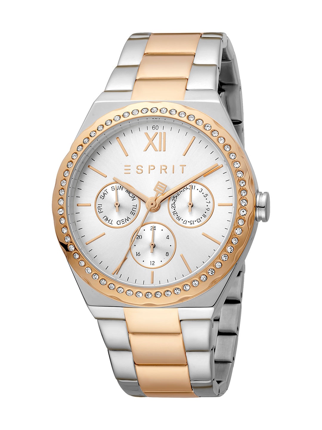 

ESPRIT Women Brass Dial & Stainless Steel Straps Analogue Watch ES1L380M0065, Gold